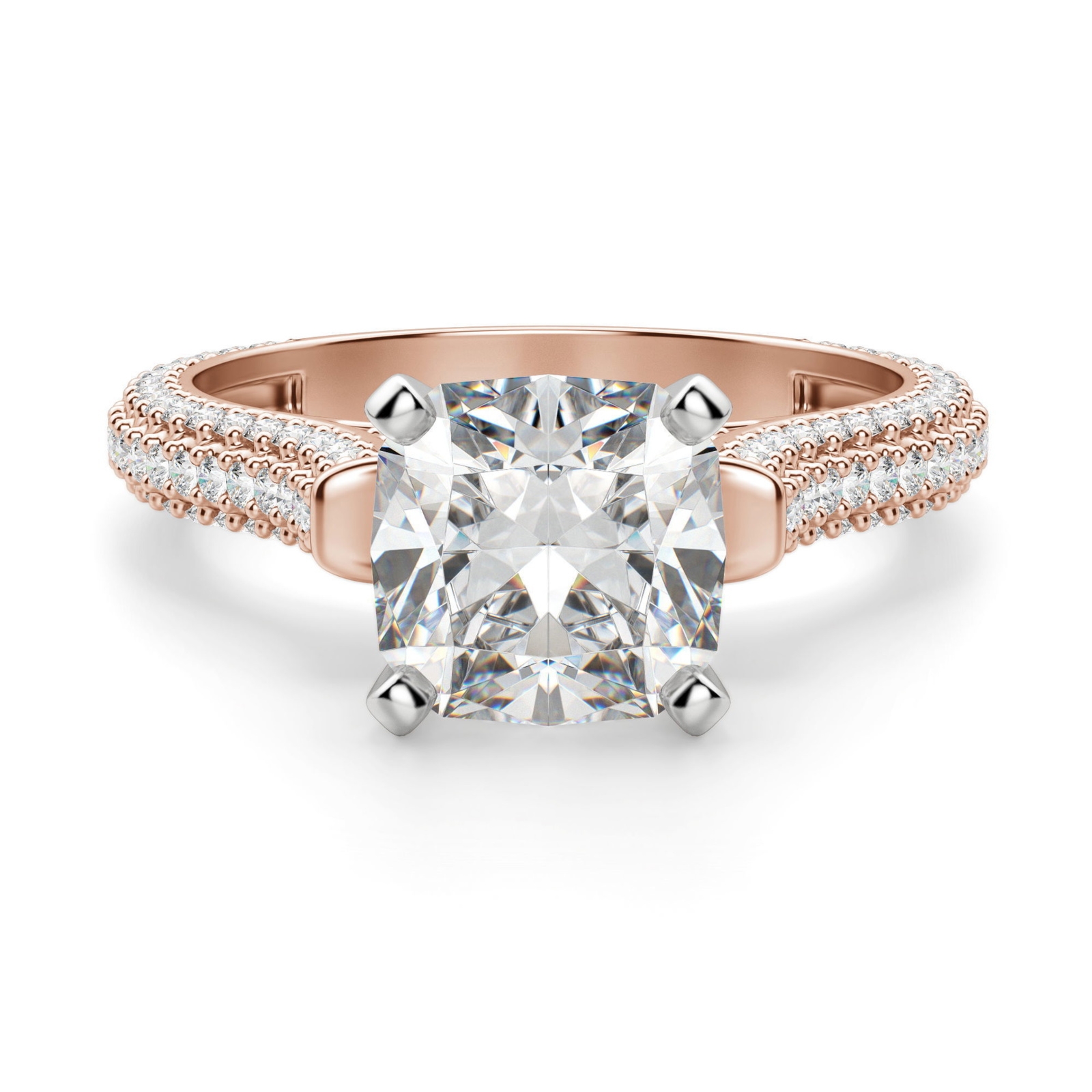 Seine Poduszkowy 2.50 krt Pierścionek Zaręczynowy Diament Laboratoryjny 585 Różowe Złoto (14K)