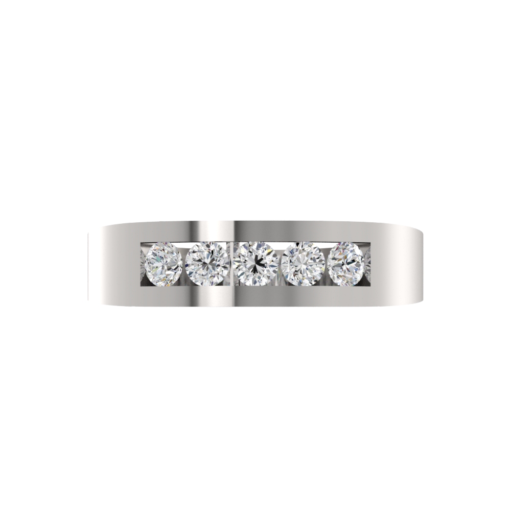 Obrączka Ślubna 5 Stones Diament Laboratoryjny 585 (14K) Białe Złoto