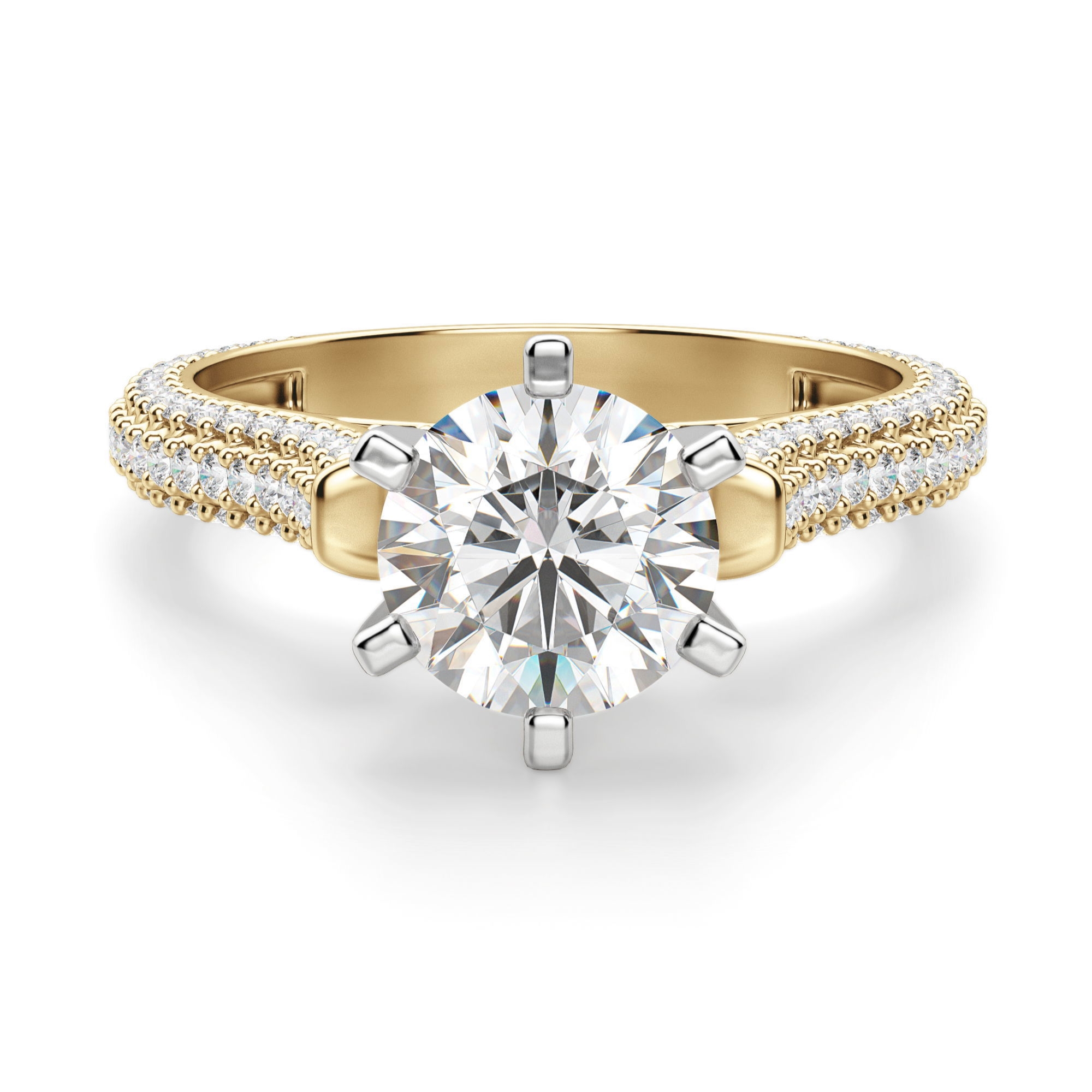 Seine Okrągły 1.75 krt Pierścionek Zaręczynowy Diament Laboratoryjny 585 Żółte Złoto (14K)