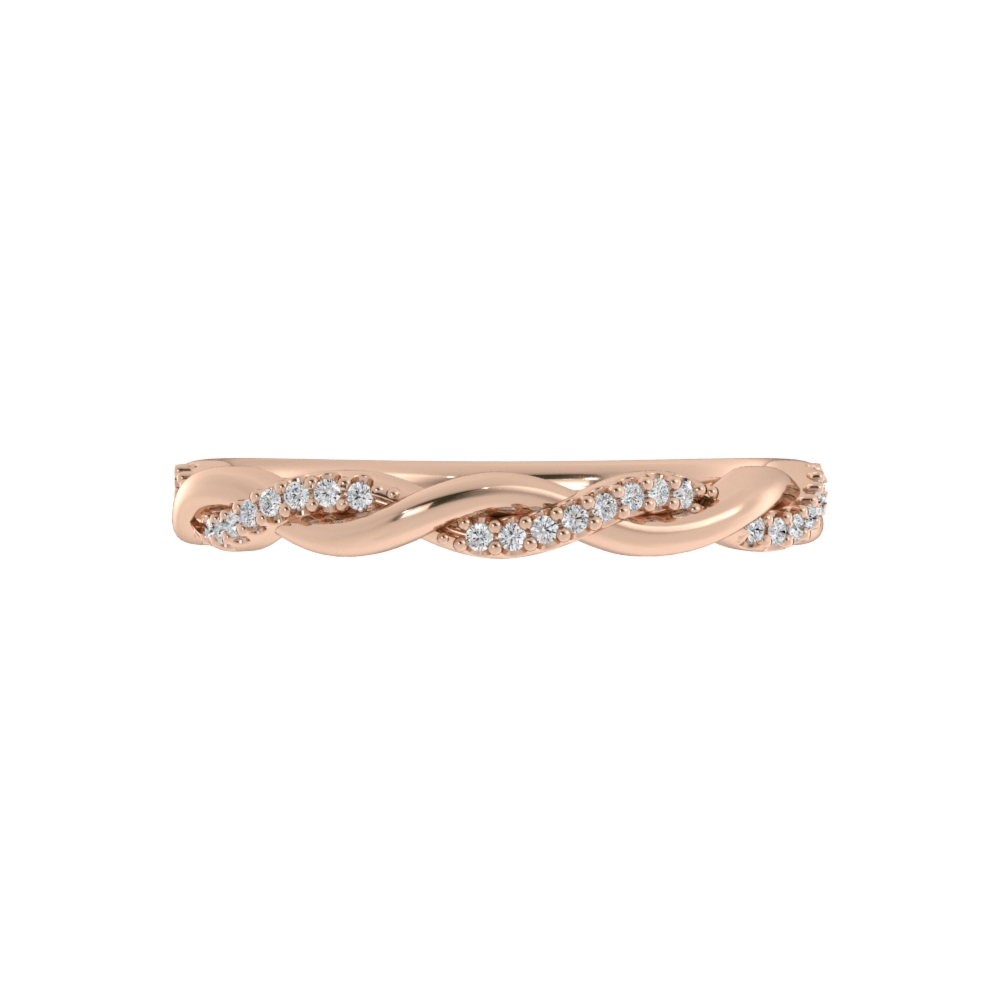 Obrączka Ślubna Twisted 2 MM Diament Naturalny 750 (18K) Różowe Złoto