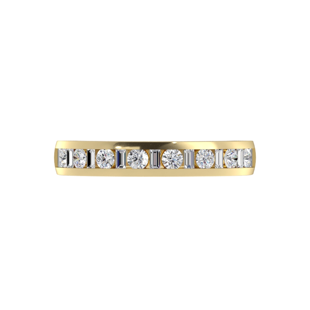 Obrączka Ślubna Channel Riga 1.70 MM Diament Naturalny 417 (10K) Żółte Złoto