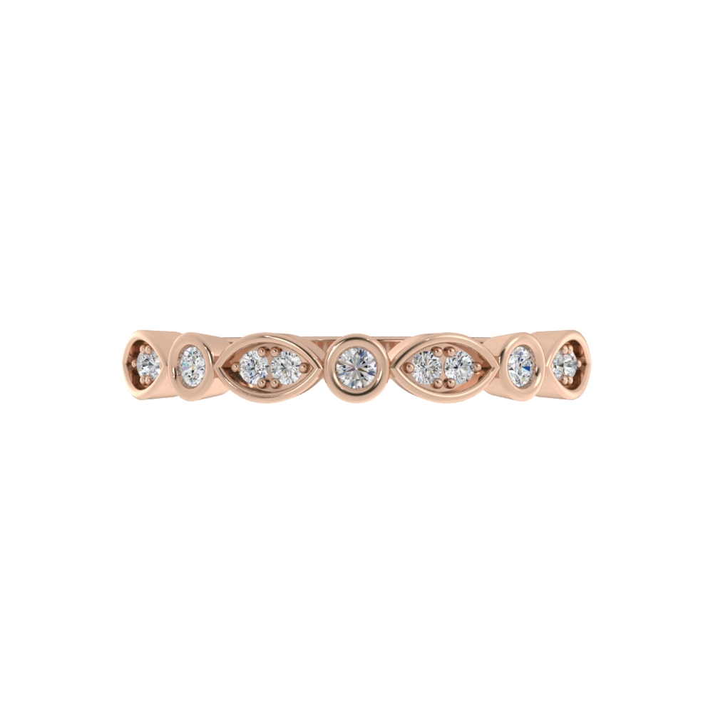 Obrączka Ślubna Rock 1.50 MM Diament Laboratoryjny 750 (18K) Różowe Złoto