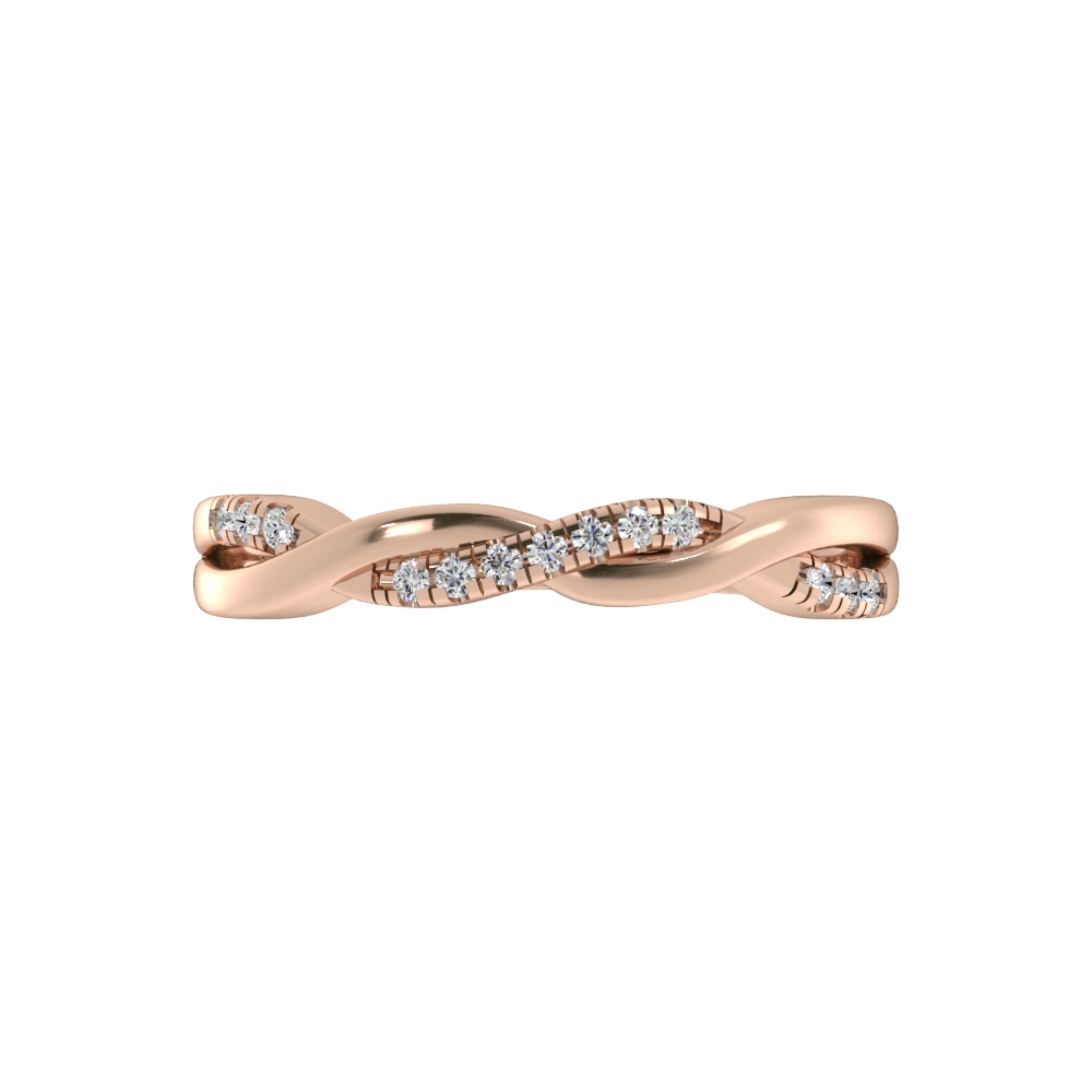 Obrączka Ślubna Pavé Miracle 1.44 MM Diament Naturalny 417 (10K) Różowe Złoto