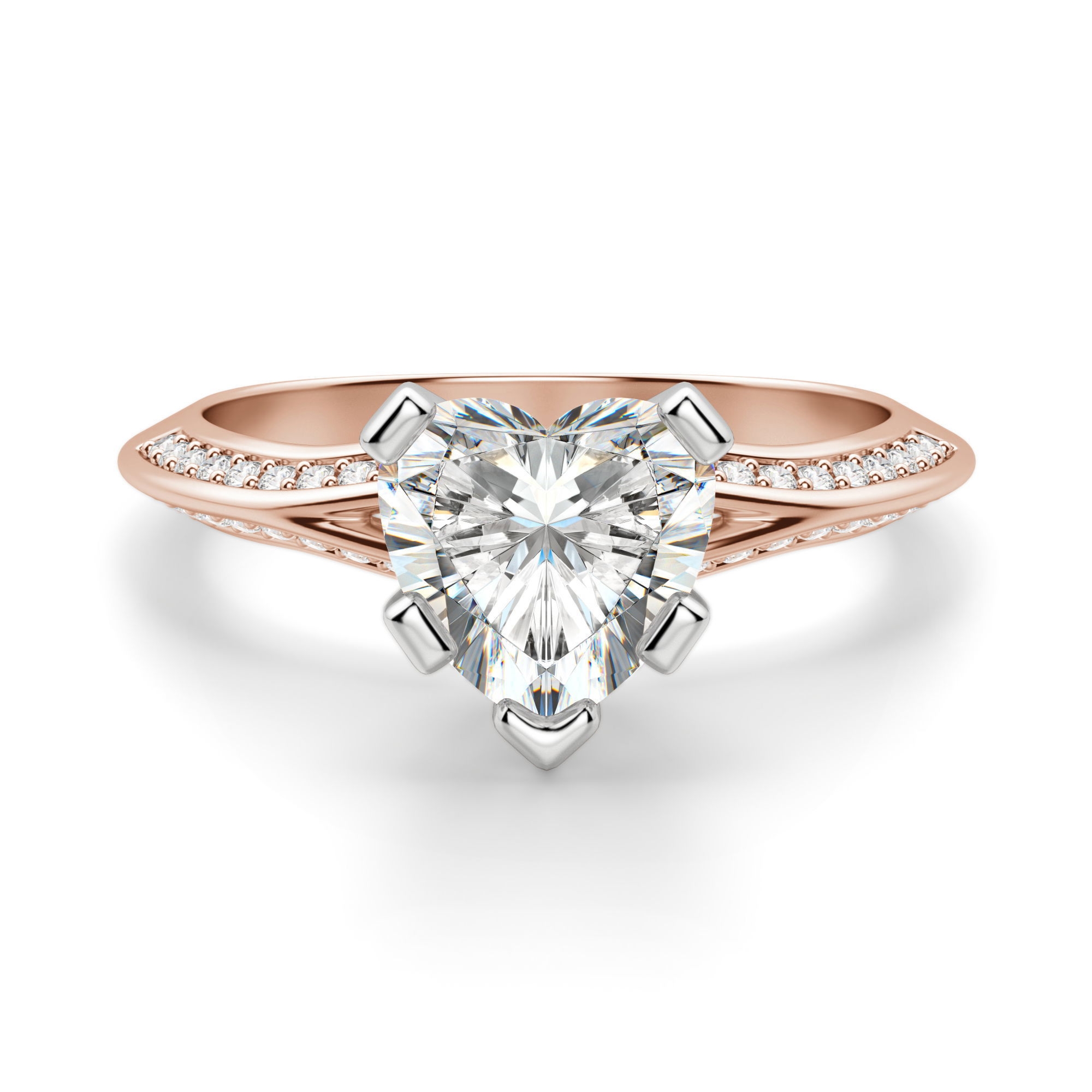 Irene Sercowy 1.25 krt Pierścionek Zaręczynowy Diament Laboratoryjny 585 Różowe Złoto (14K)