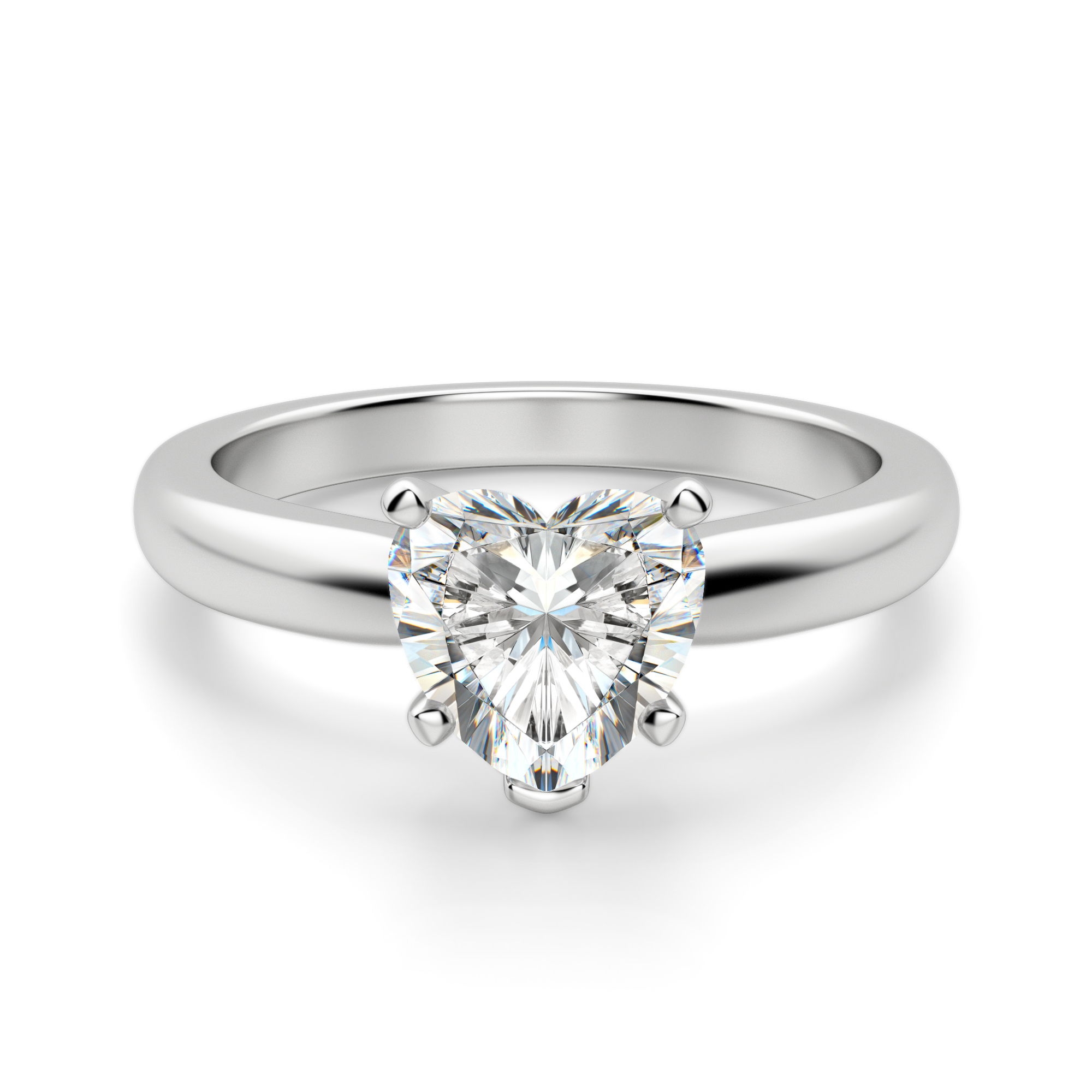 Tapered Solitaire Sercowy 1.75 krt Klasyczny Pierścionek Zaręczynowy Diament Laboratoryjny 585 Białe Złoto (14K)