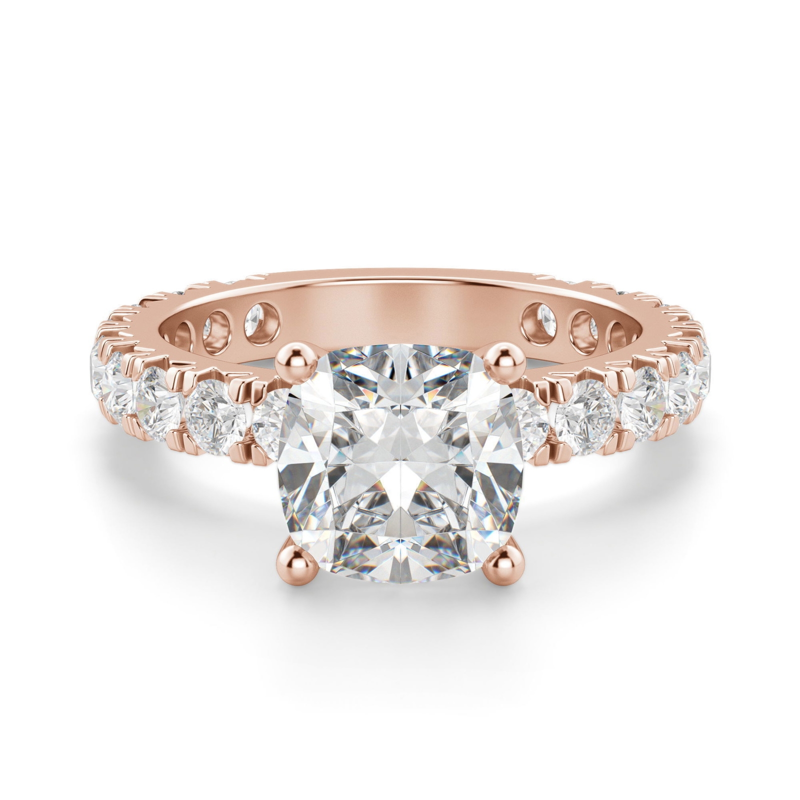 Gwyneth Poduszkowy 1.25 krt Pierścionek Zaręczynowy Diament Laboratoryjny 585 Różowe Złoto (14K)