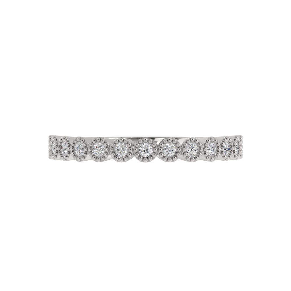 Obrączka Ślubna Bezel Arc 1.30 MM Diament Laboratoryjny 750 (18K) Białe Złoto