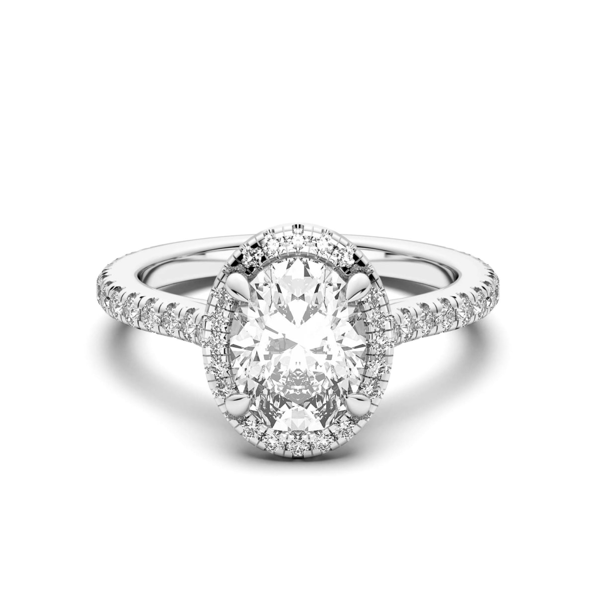 Prague Owalny 1.00 krt Pierścionek Zaręczynowy Diament Laboratoryjny 950 Platyna