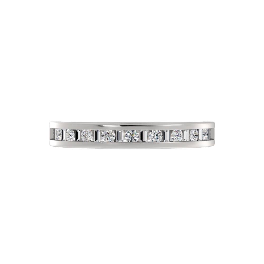 Obrączka Ślubna Channel Half Eternity 1.50 MM Diament Naturalny 750 (18K) Białe Złoto
