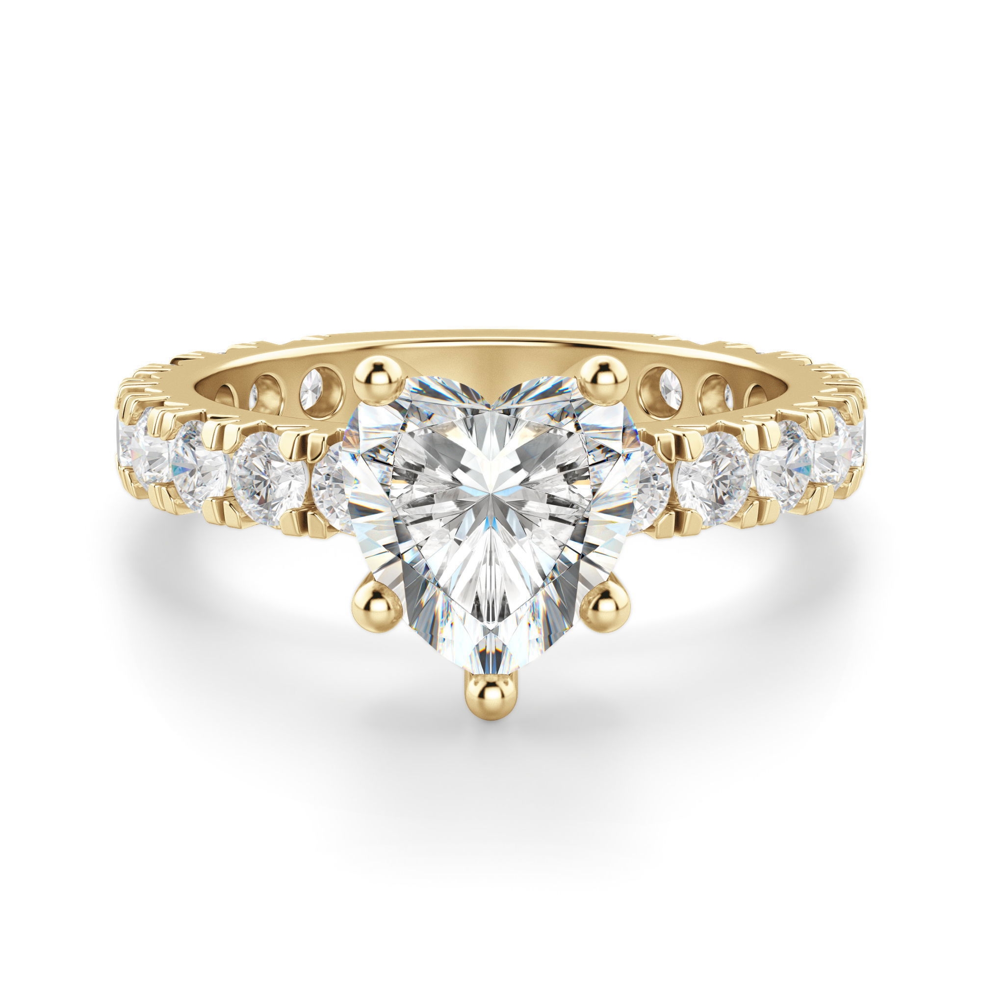 Gwyneth Sercowy 1.25 krt Pierścionek Zaręczynowy Diament Laboratoryjny 585 Żółte Złoto (14K)