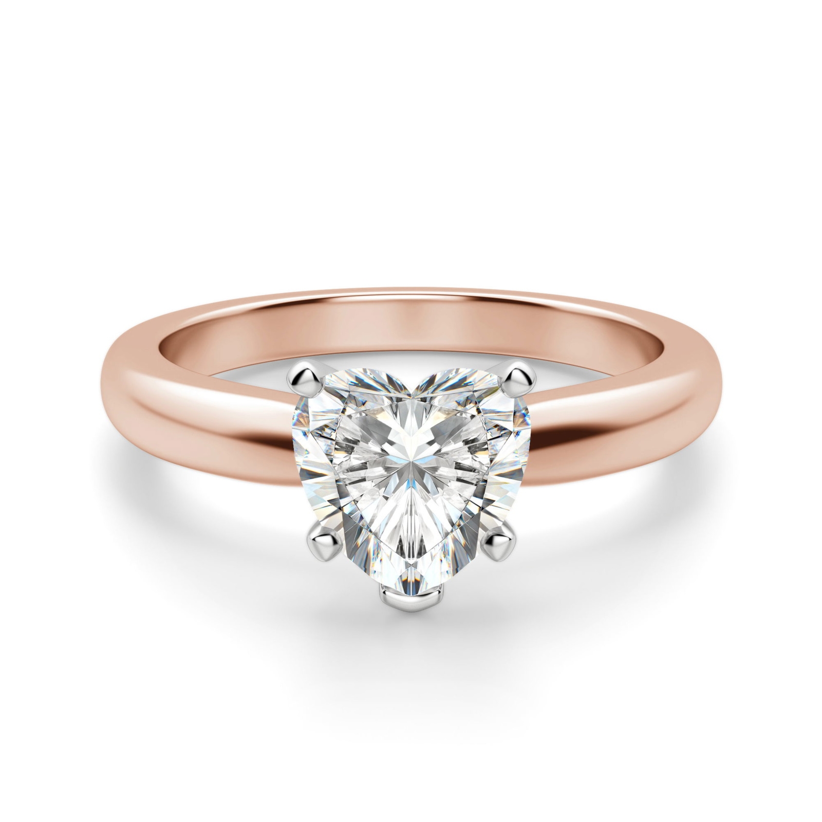 Tapered Solitaire Sercowy 2.50 krt Klasyczny Pierścionek Zaręczynowy Diament Laboratoryjny 585 Różowe Złoto (14K)