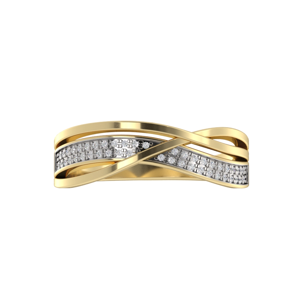 Obrączka Ślubna Pavé Elegant 1.50 MM Diament Naturalny 585 (14K) Żółte Złoto