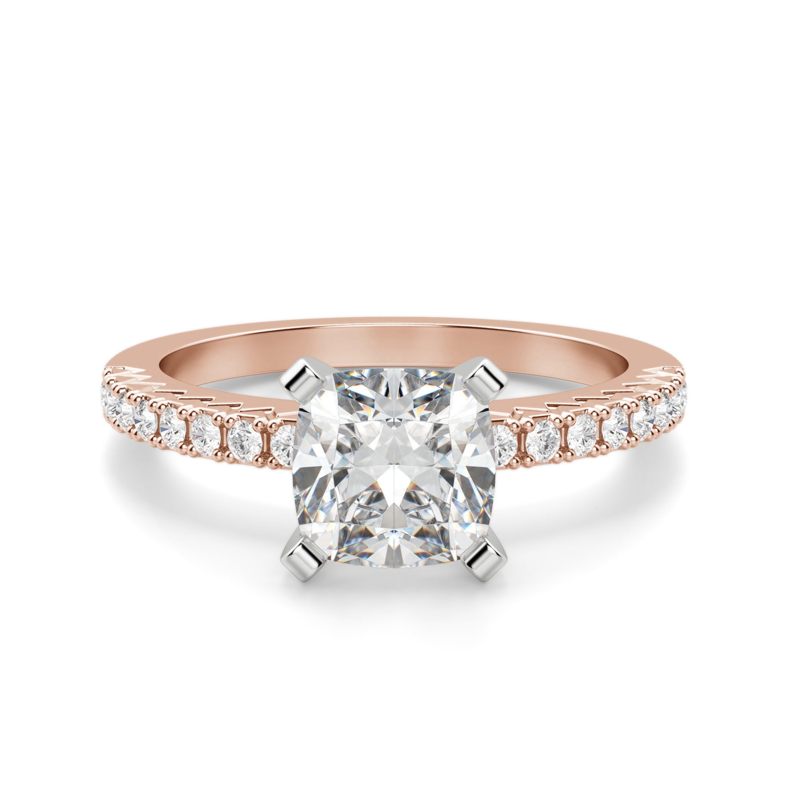 Angelix Poduszkowy 1.25 krt Pierścionek Zaręczynowy Diament Laboratoryjny 585 Różowe Złoto (14K)