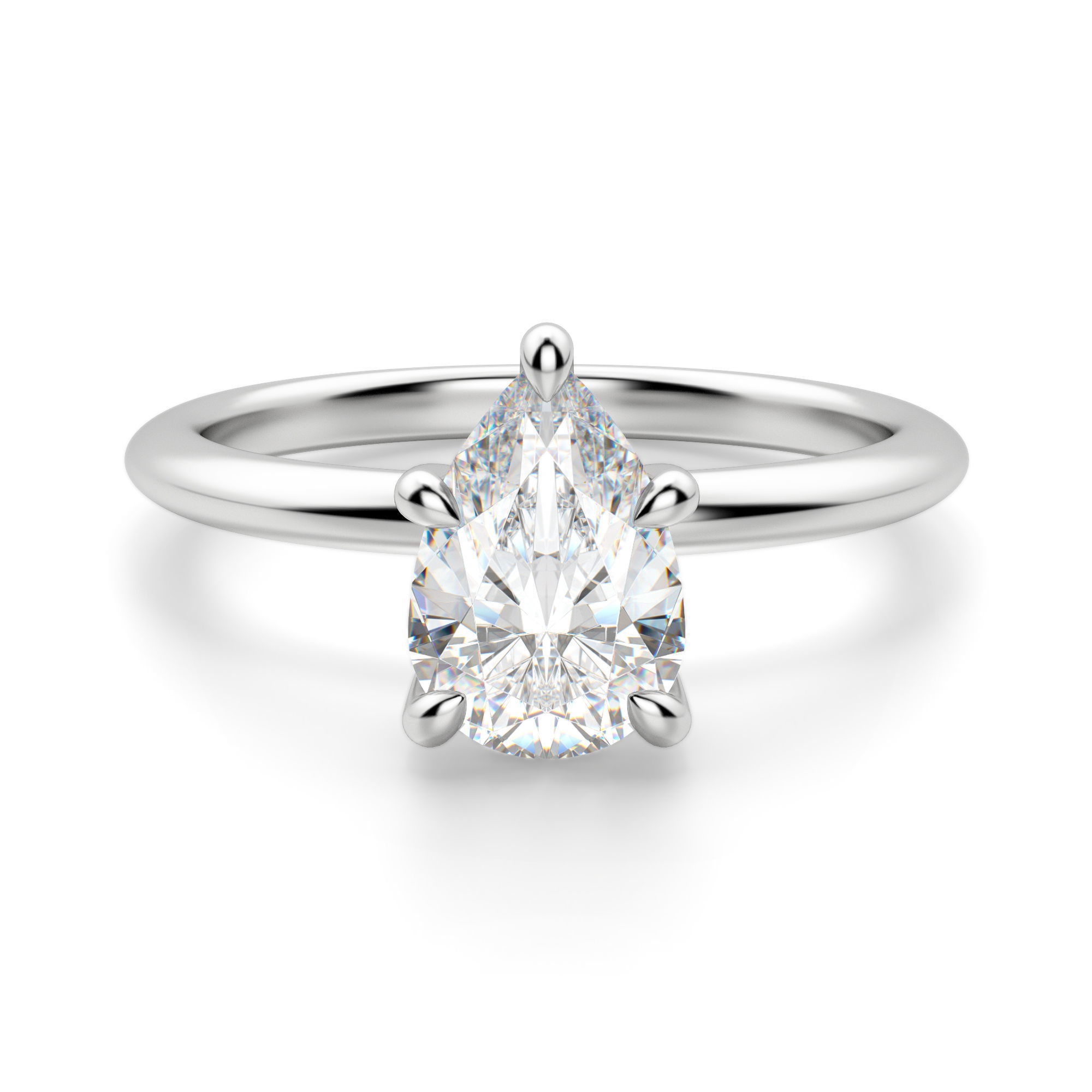 Hidden Halo Klasyczny Gruszkowy 3.00 krt Pierścionek Zaręczynowy Diament Laboratoryjny 950 Platyna