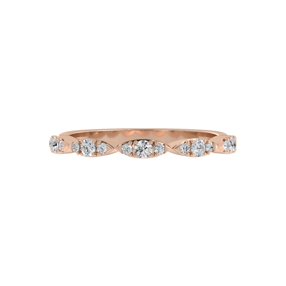 Obrączka Ślubna Channel Set Swirl 1.6 MM Diament Laboratoryjny 750 (18K) Różowe Złoto