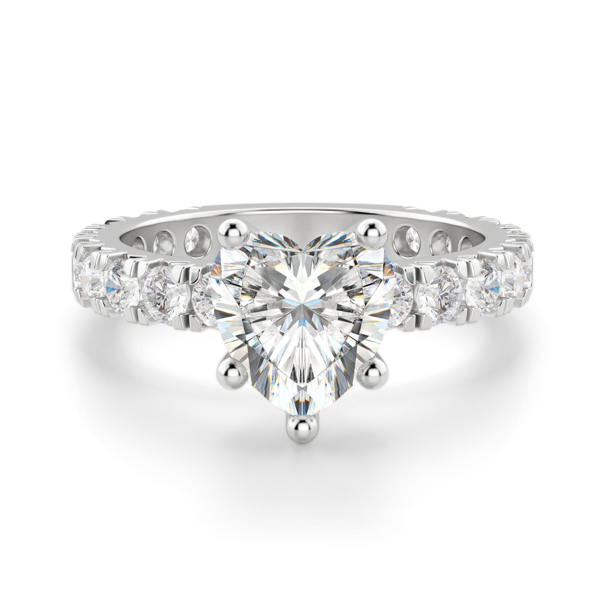 Gwyneth Sercowy 1.25 krt Pierścionek Zaręczynowy Diament Laboratoryjny 585 Białe Złoto (14K)