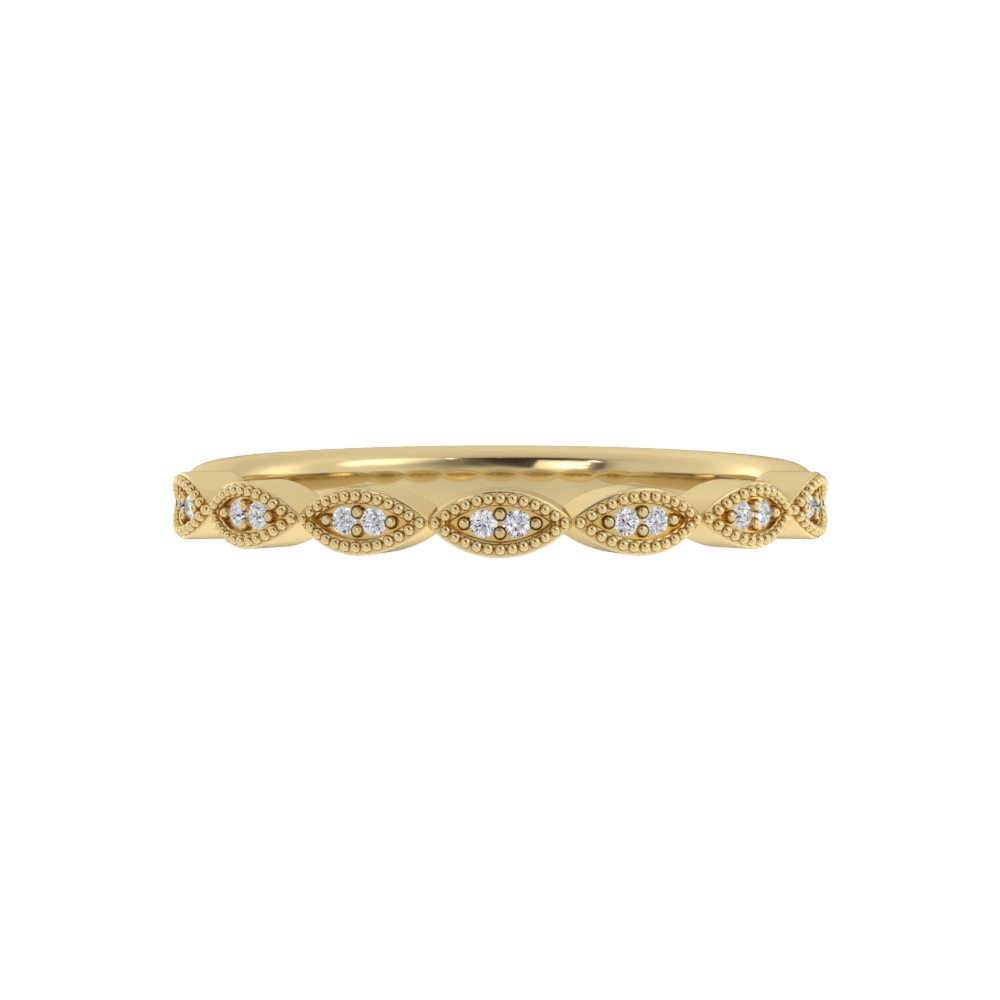 Obrączka Ślubna Pavé Amellia 1.90 MM Diament Naturalny 750 (18K) Żółte Złoto