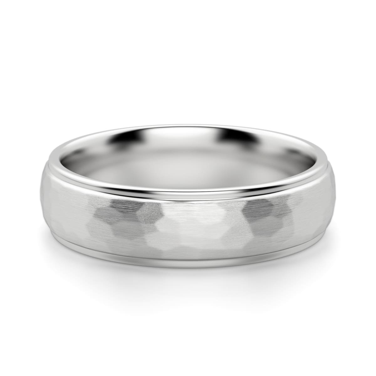 Męska Obrączka Ślubna Brazos 585 Białe Złoto (14K) 8 MM