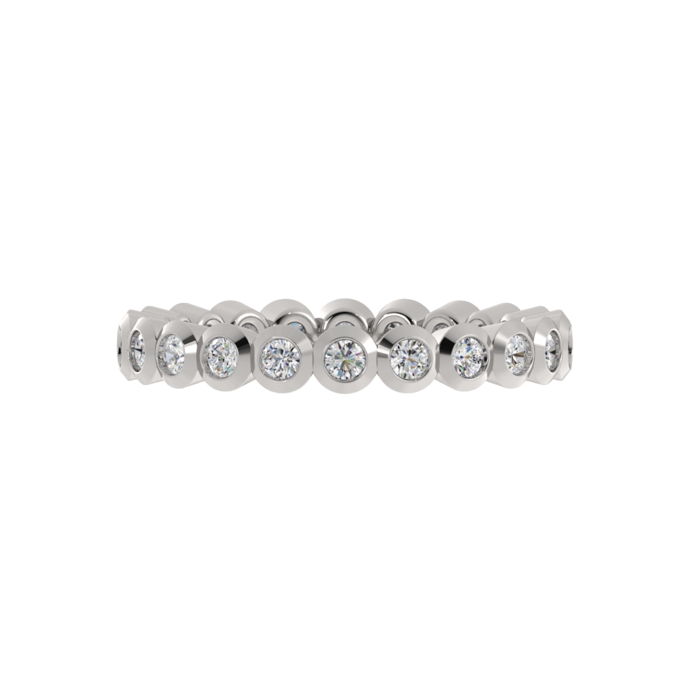 Obrączka Ślubna Bezel Eternity 2.80 MM Diament Naturalny 950 Platyna