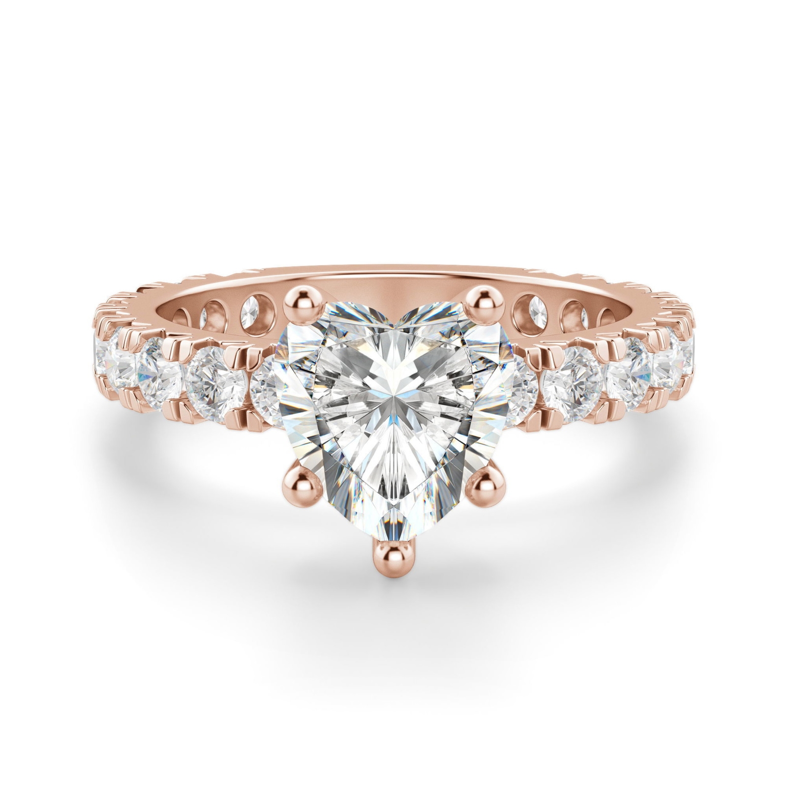 Gwyneth Sercowy 1.25 krt Pierścionek Zaręczynowy Diament Laboratoryjny 585 Różowe Złoto (14K)