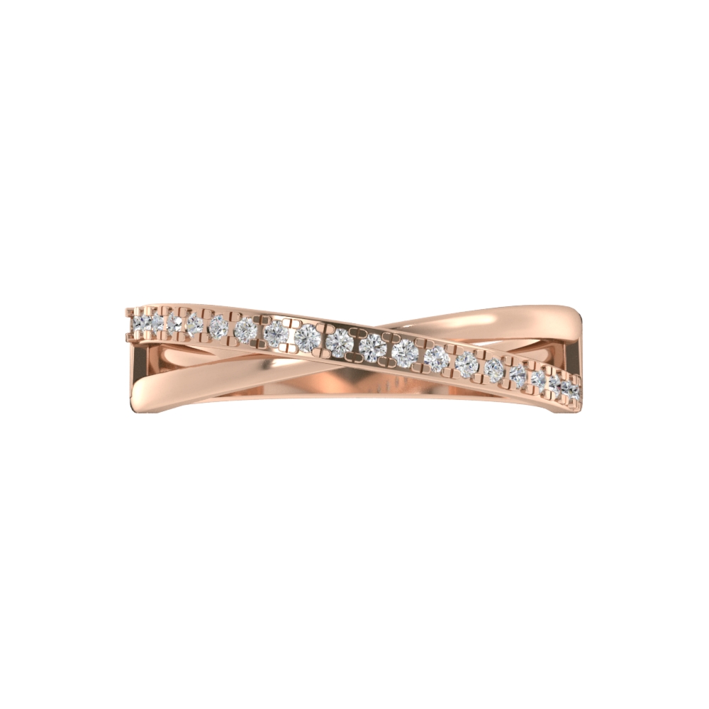 Obrączka Ślubna Cross Prong 1.30 MM Diament Naturalny 585 (14K) Różowe Złoto