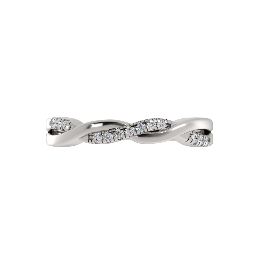 Obrączka Ślubna Pavé Miracle 1.44 MM Diament Naturalny 750 (18K) Białe Złoto