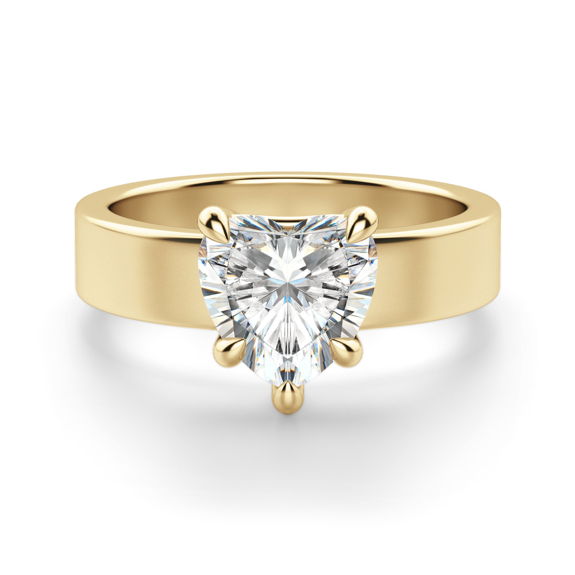 Basket Set Sercowy 0.50 krt Masywny Pierścionek Zaręczynowy Diament Laboratoryjny 585 Żółte Złoto (14K)