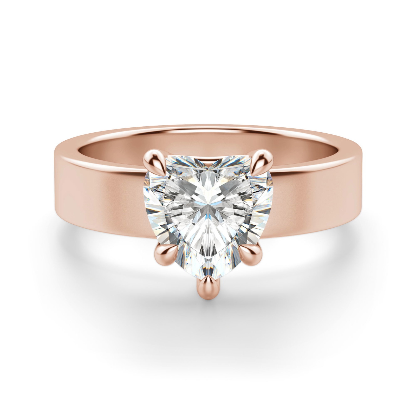 Basket Set Sercowy 1.25 krt Masywny Pierścionek Zaręczynowy Diament Laboratoryjny 585 Różowe Złoto (14K)