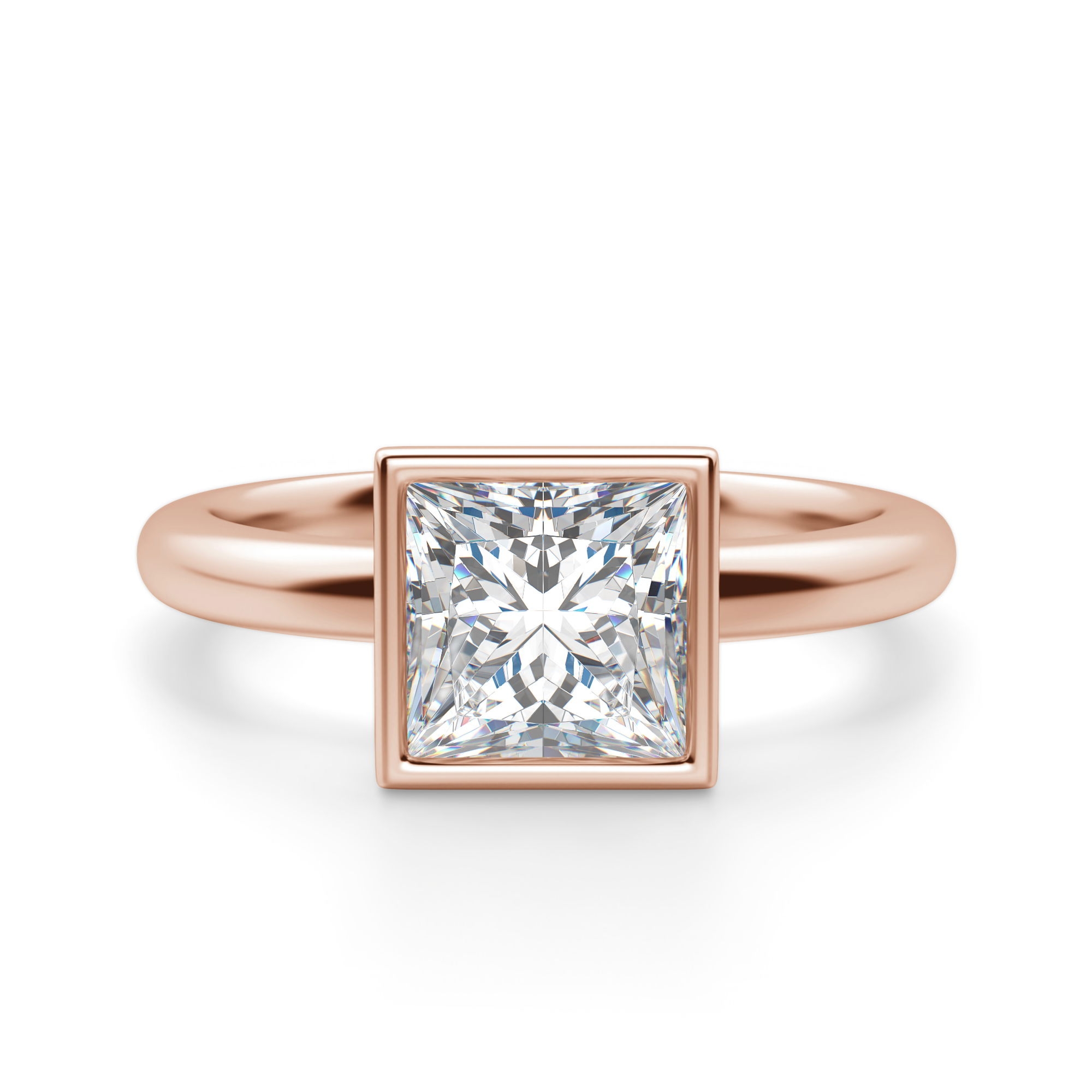 Marseille Księżniczka 2.00 krt Pierścionek Zaręczynowy Diament Laboratoryjny 585 Różowe Złoto (14K)