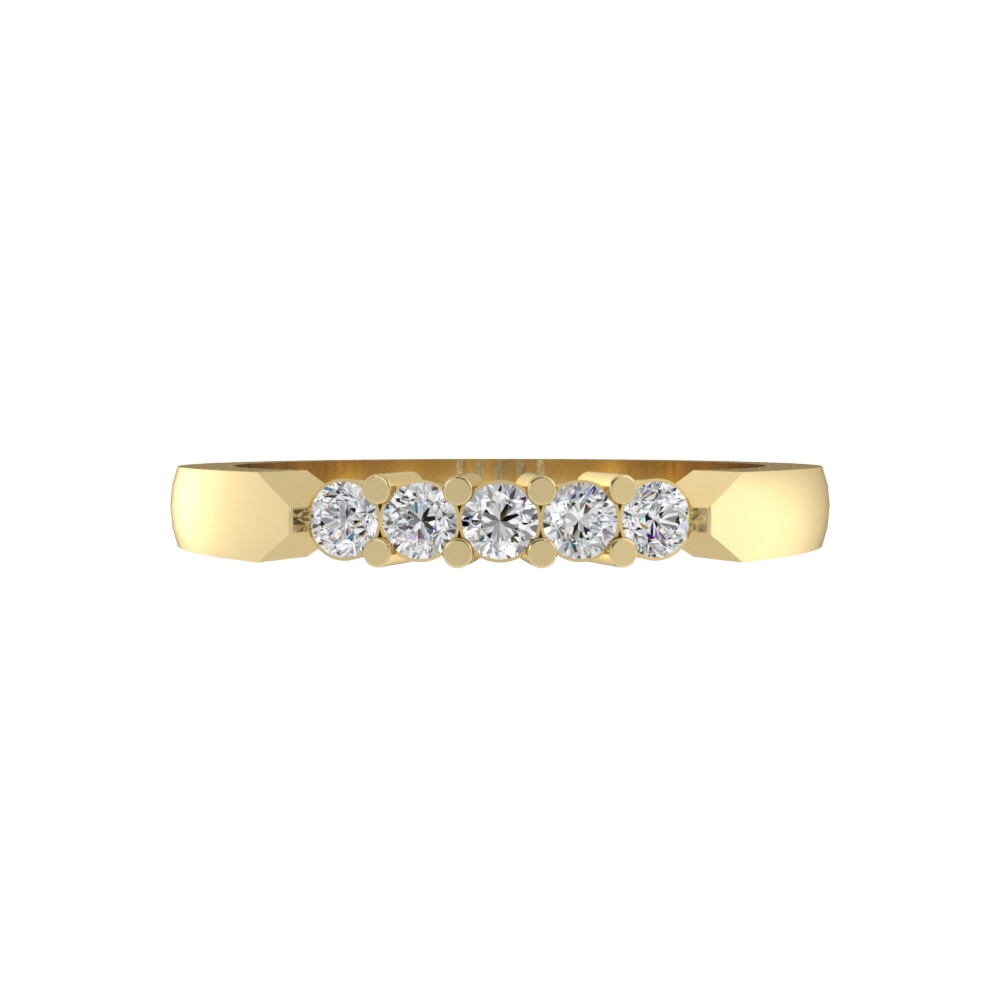 Obrączka Ślubna Mior Diament Naturalny 417 (10K) Żółte Złoto