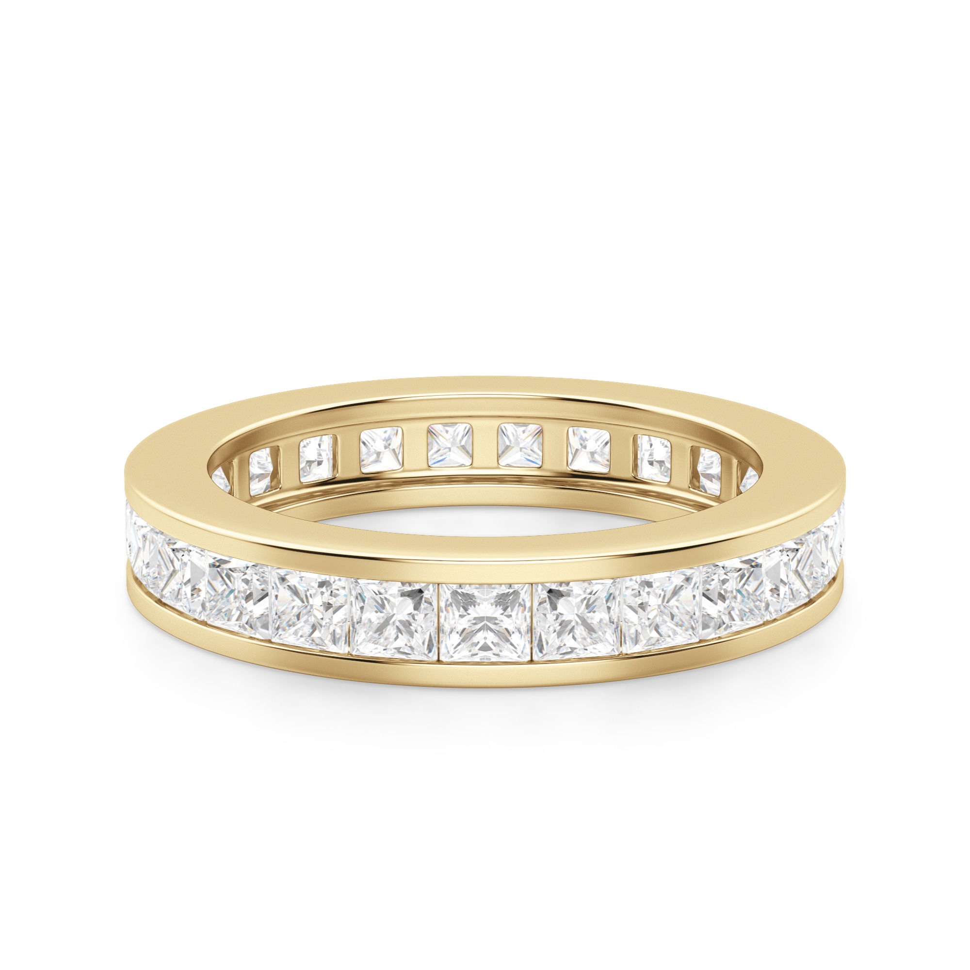 Obrączka Ślubna Eternity Channel Set Księżniczka 2.00 mm Laboratoryjny Diament 750 Żółte Złoto (18K)