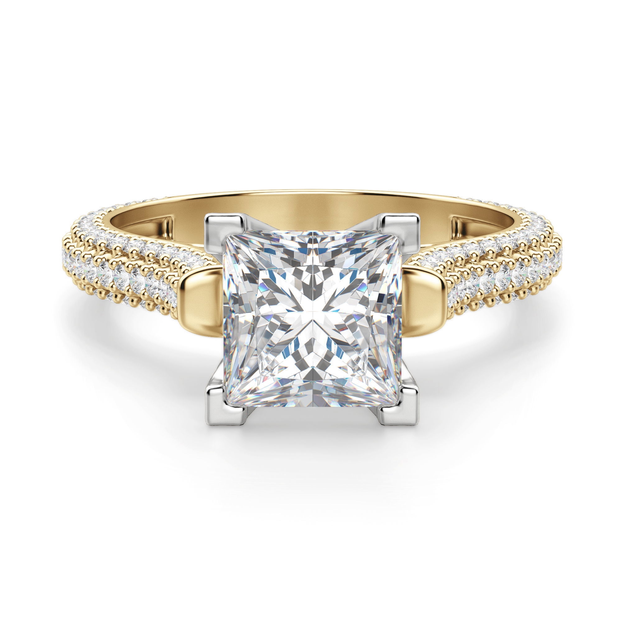 Seine Księżniczka 1.75 krt Pierścionek Zaręczynowy Diament Laboratoryjny 585 Żółte Złoto (14K)