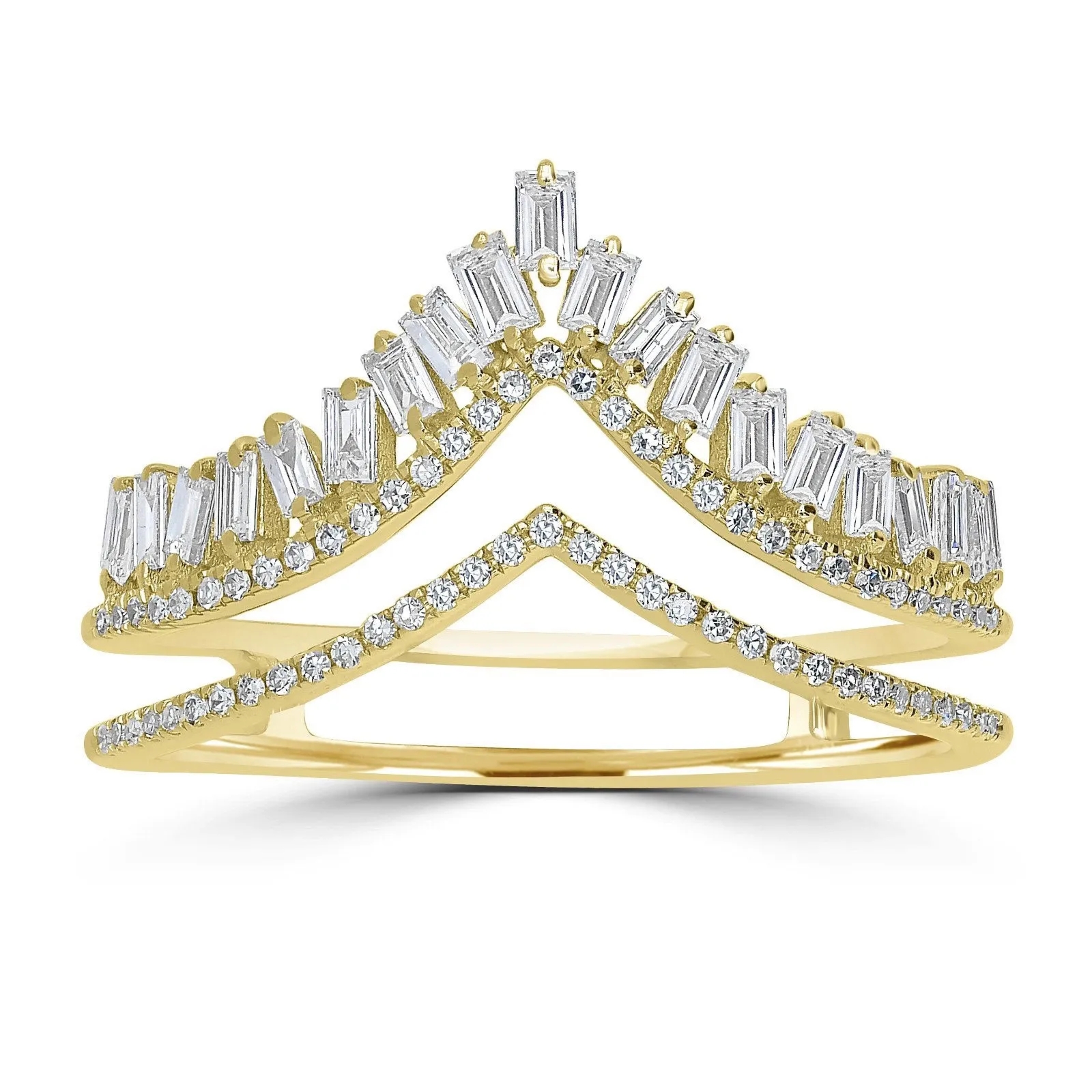 Pierścionek Korona z Żółtego Złota Diament Naturalny