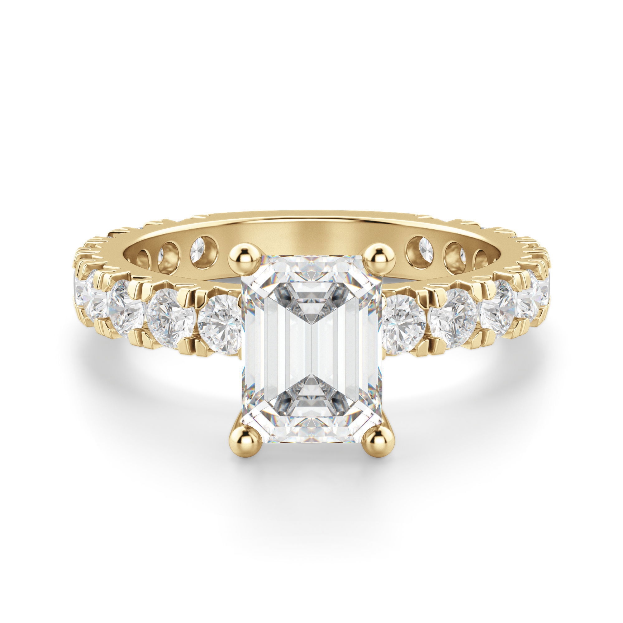 Gwyneth Szmaragdowy 2.00 krt Pierścionek Zaręczynowy Diament Laboratoryjny 585 Żółte Złoto (14K)