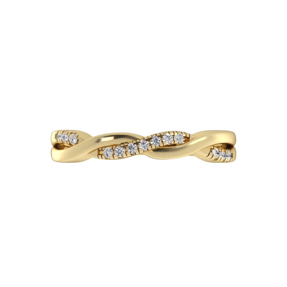 Obrączka Ślubna Pavé Miracle 1.44 MM Diament Laboratoryjny 585 (14K) Żółte Złoto