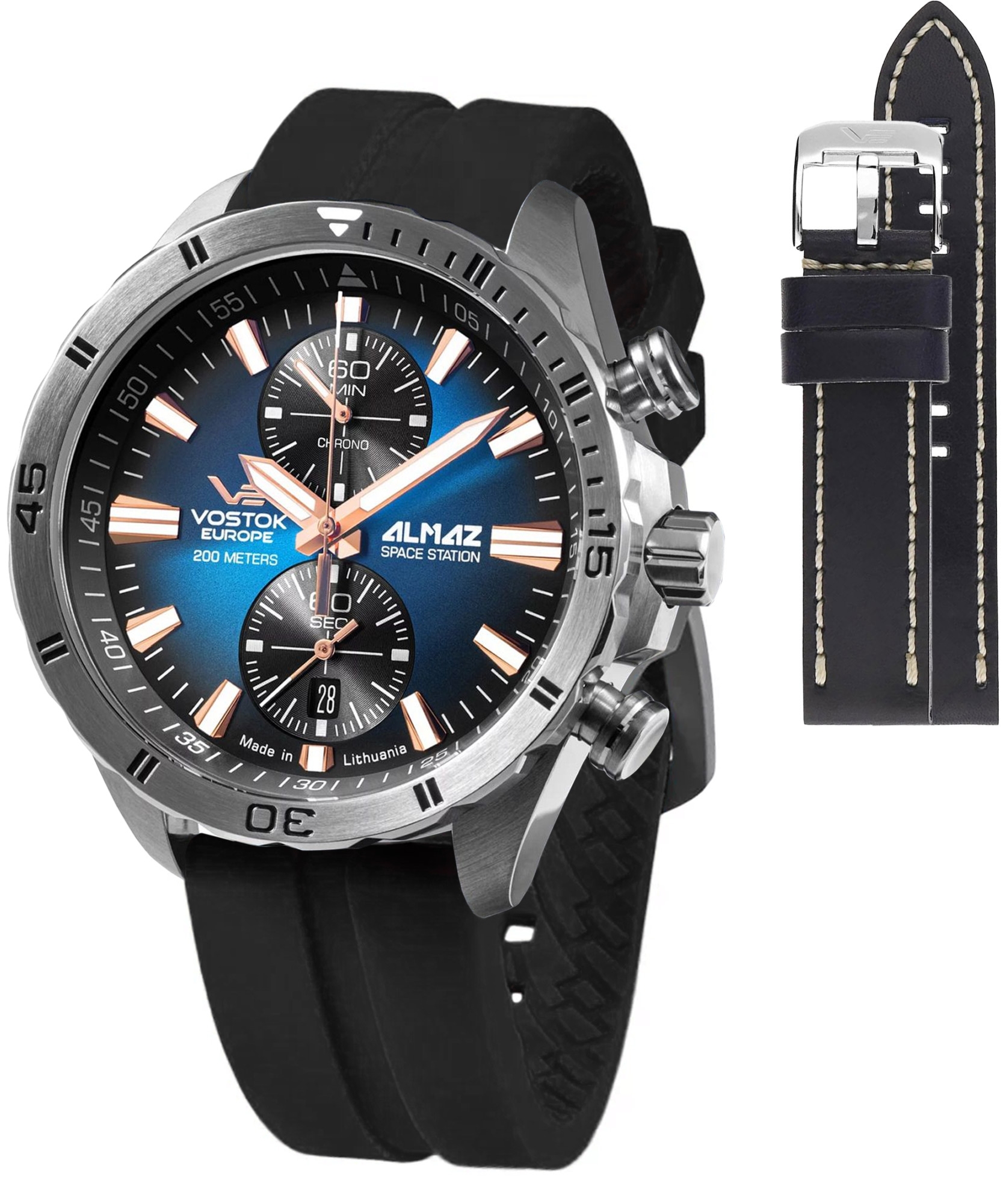 Zegarek męski Vostok Europe Almaz Chrono Limited Edition + pasek Vostok 6S11-320A675-2940