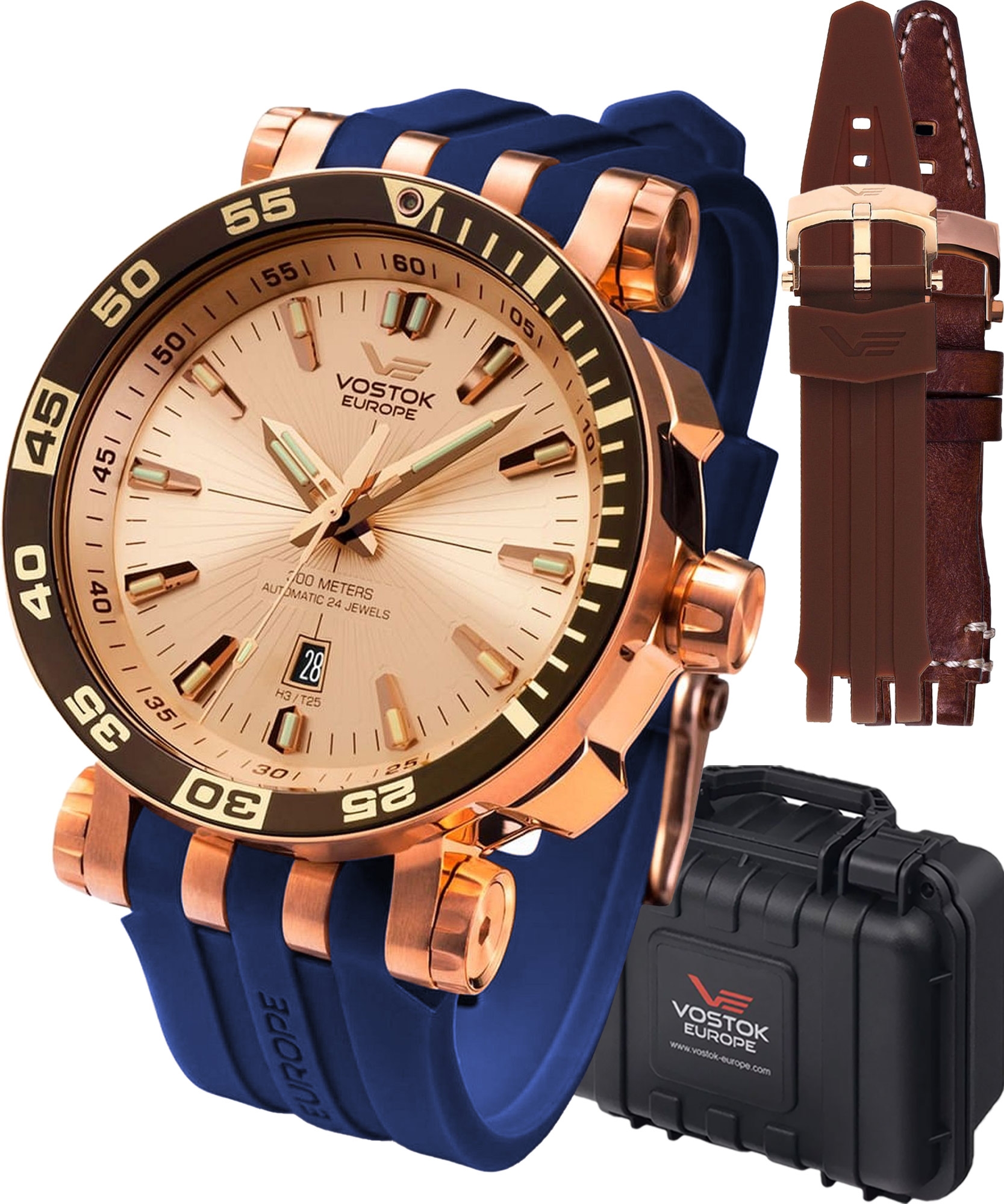 Zegarek męski Vostok Europe Energia Rocket Automatic Limited Edition + 2 paski Vostok NH35A-575B281-46746