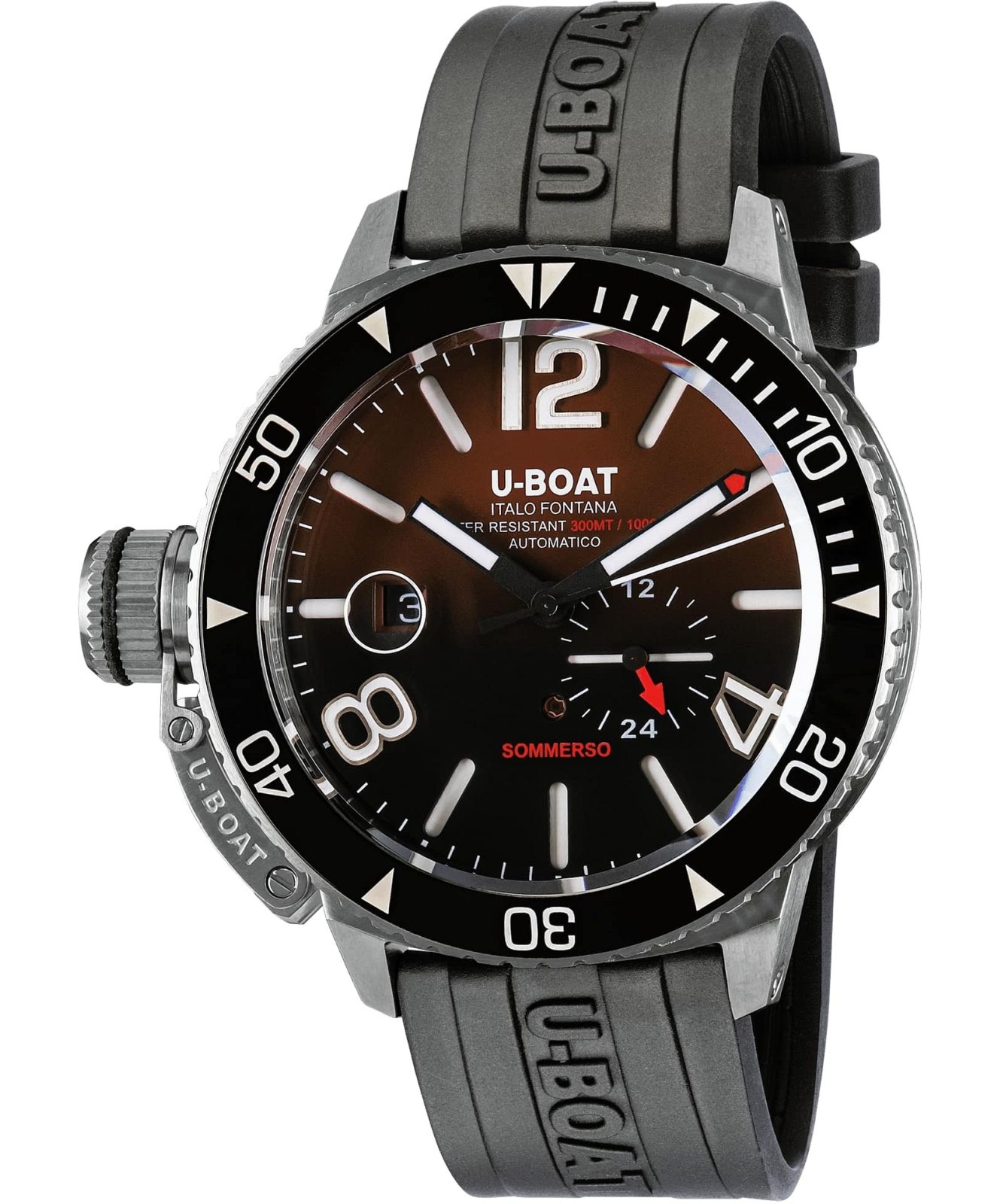 Zegarek męski U-BOAT Sommerso Ceramic Bordeaux 9521