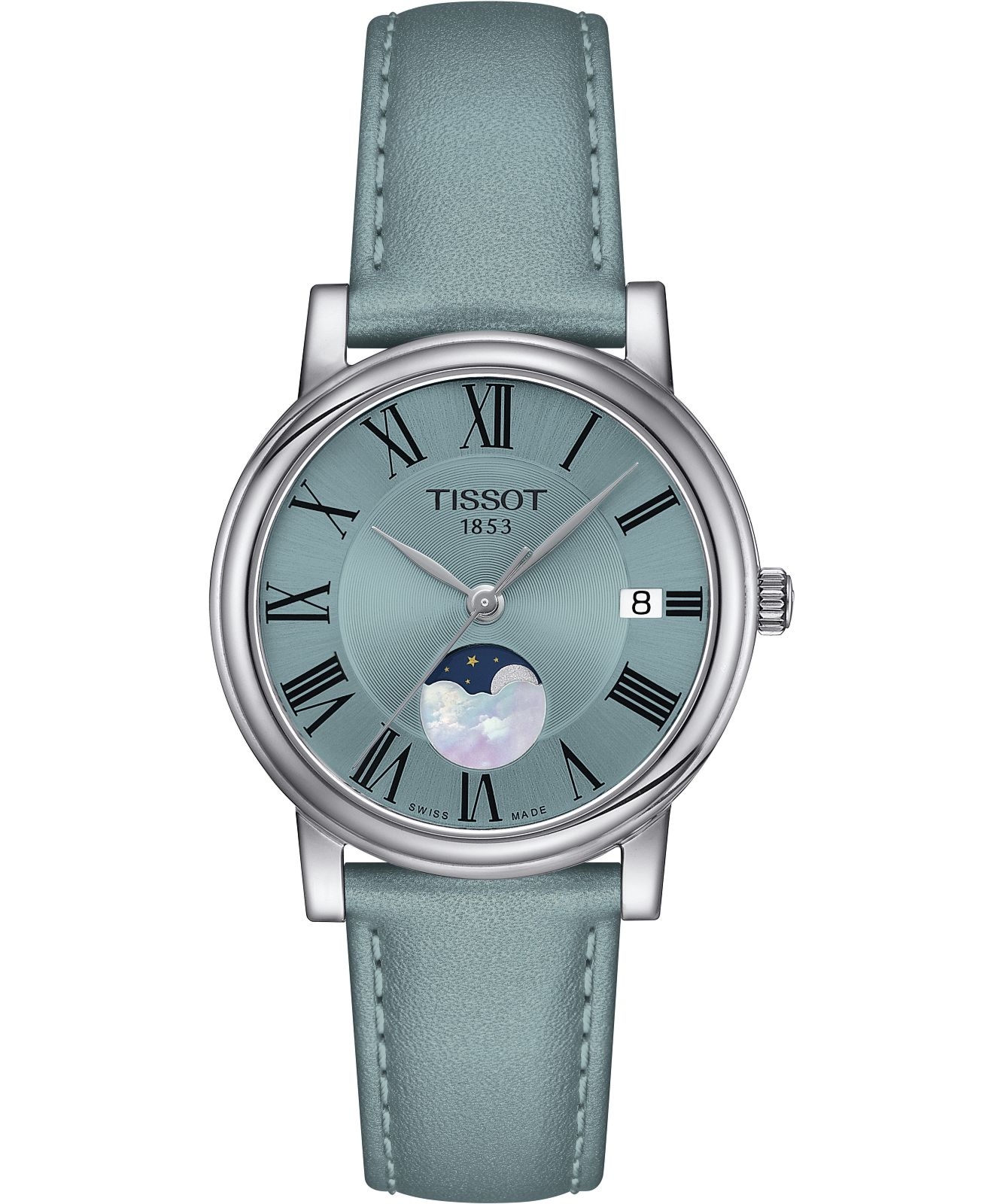 Zegarek damski Tissot Carson Premium Lady Moonphase T122.223.16.353.00 (T1222231635300)