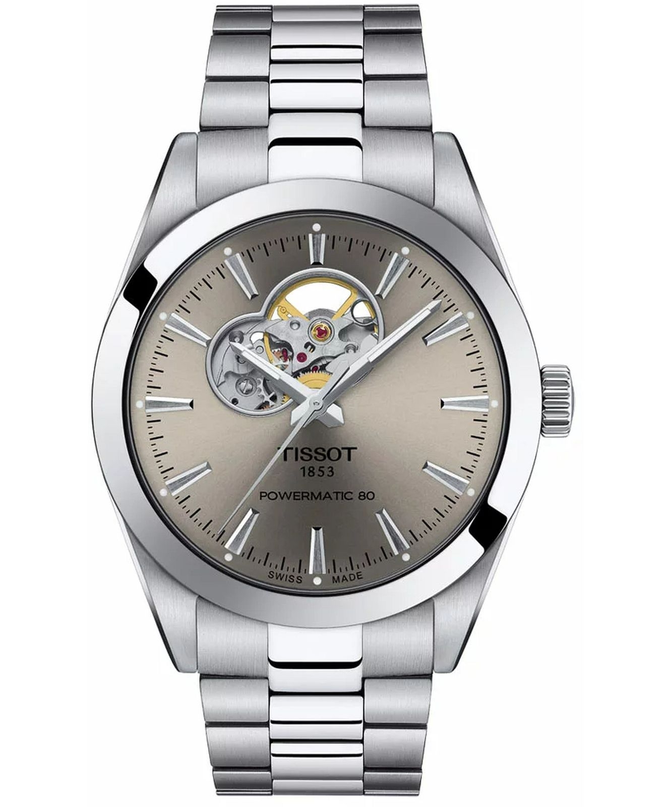 Zegarek męski Tissot Gentleman Powermatic 80 Open Heart T127.407.11.081.00 (T1274071108100)