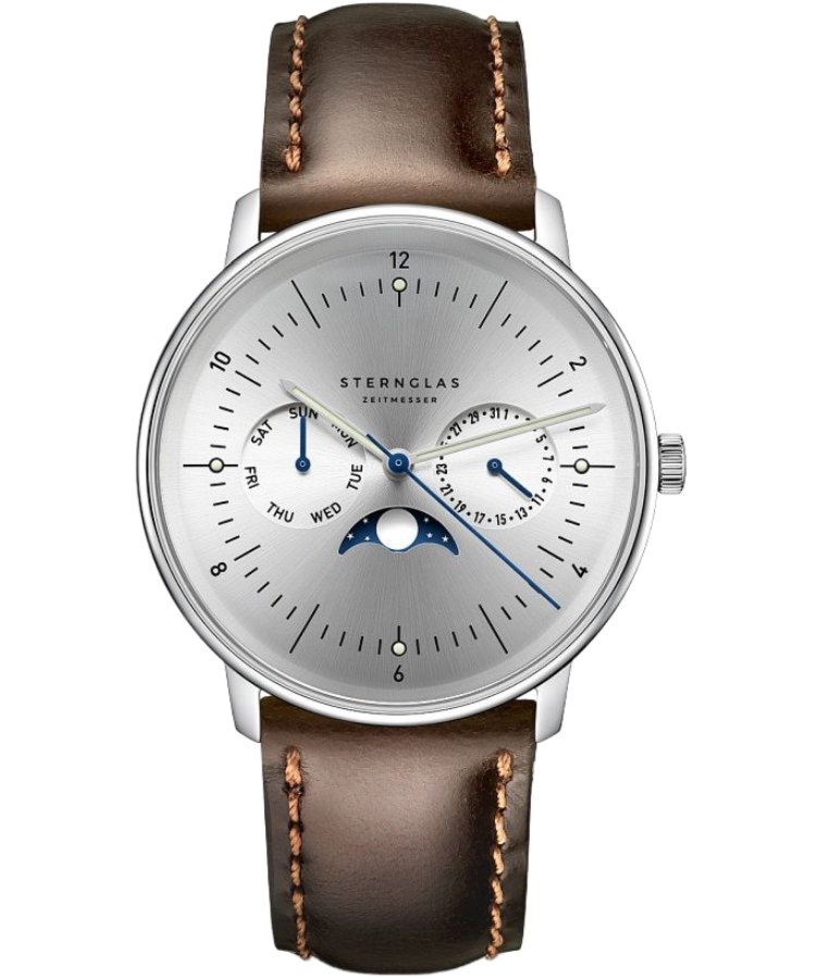 Zegarek męski Sternglas Naos Moonphase S01-NM52-BR03