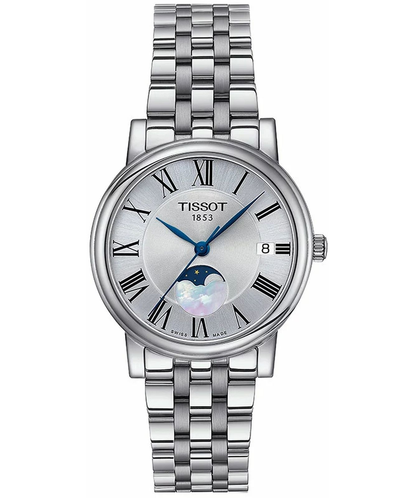 Zegarek damski Tissot Carson Premium Lady Moonphase T122.223.11.033.00 (T1222231103300)