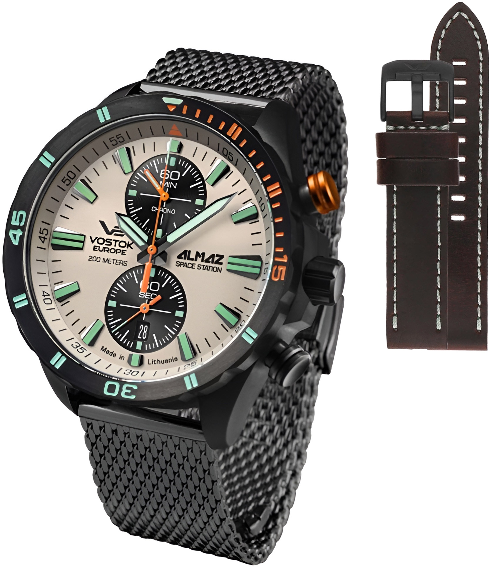 Zegarek męski Vostok Europe Almaz Chrono Limited Edition + paski Vostok 6S11-320C677-3695