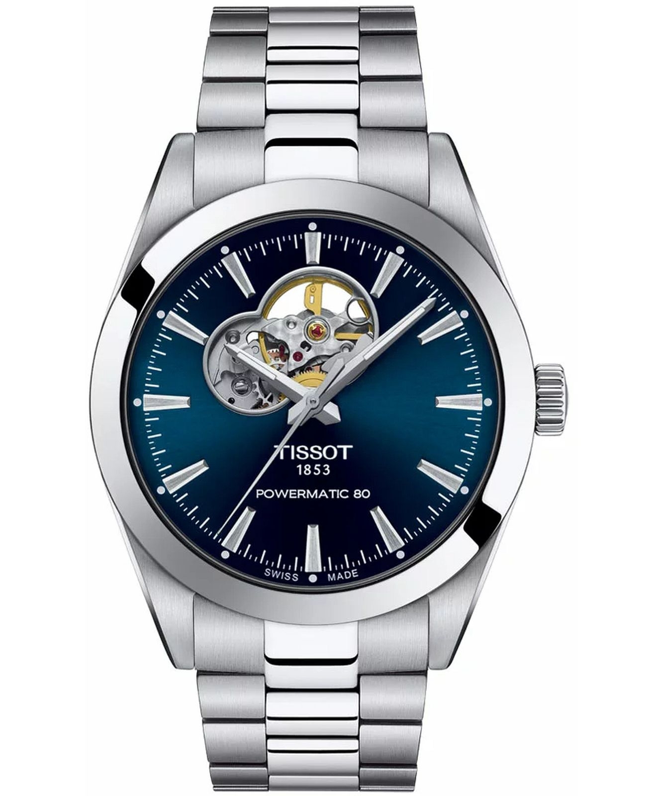 Zegarek męski Tissot Gentleman Powermatic 80 Open Heart T127.407.11.041.01 (T1274071104101)