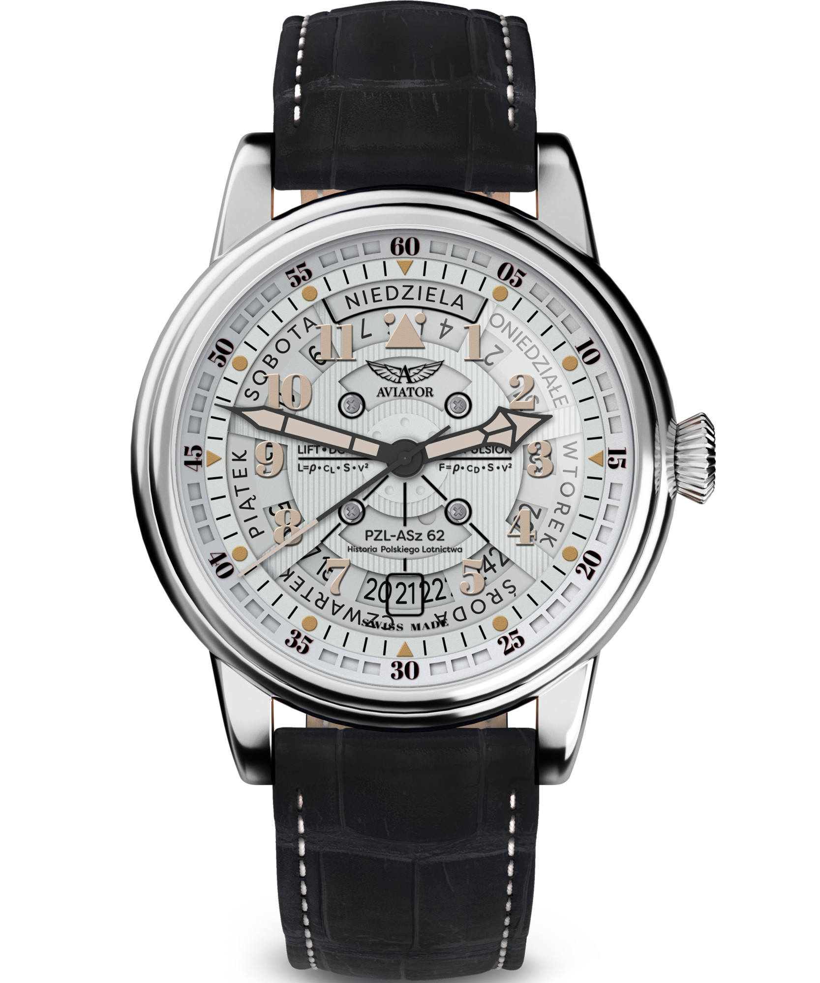Zegarek męski Aviator Douglas Day-Date Polish Limited Edition V.3.36.0.293.4 PL