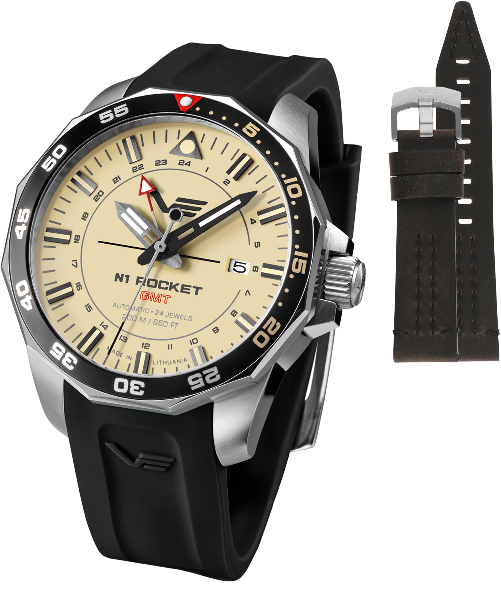 Zegarek męski Vostok Europe Rocket N-1 Automatic GMT Limited Edition + pasek Vostok NH34-225A713-4081