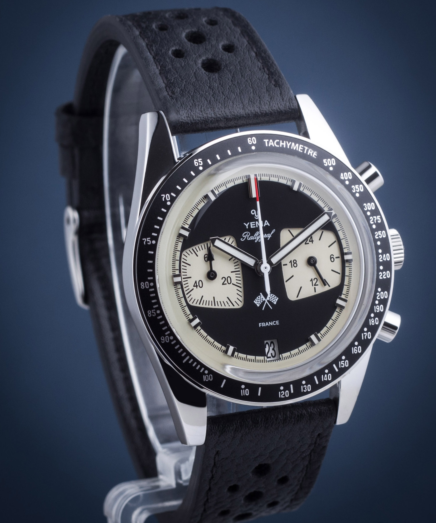 Zegarek męski Yema Rallygraf Reverse Panda Chronograph Meca-Quartz YMHF1580-AA