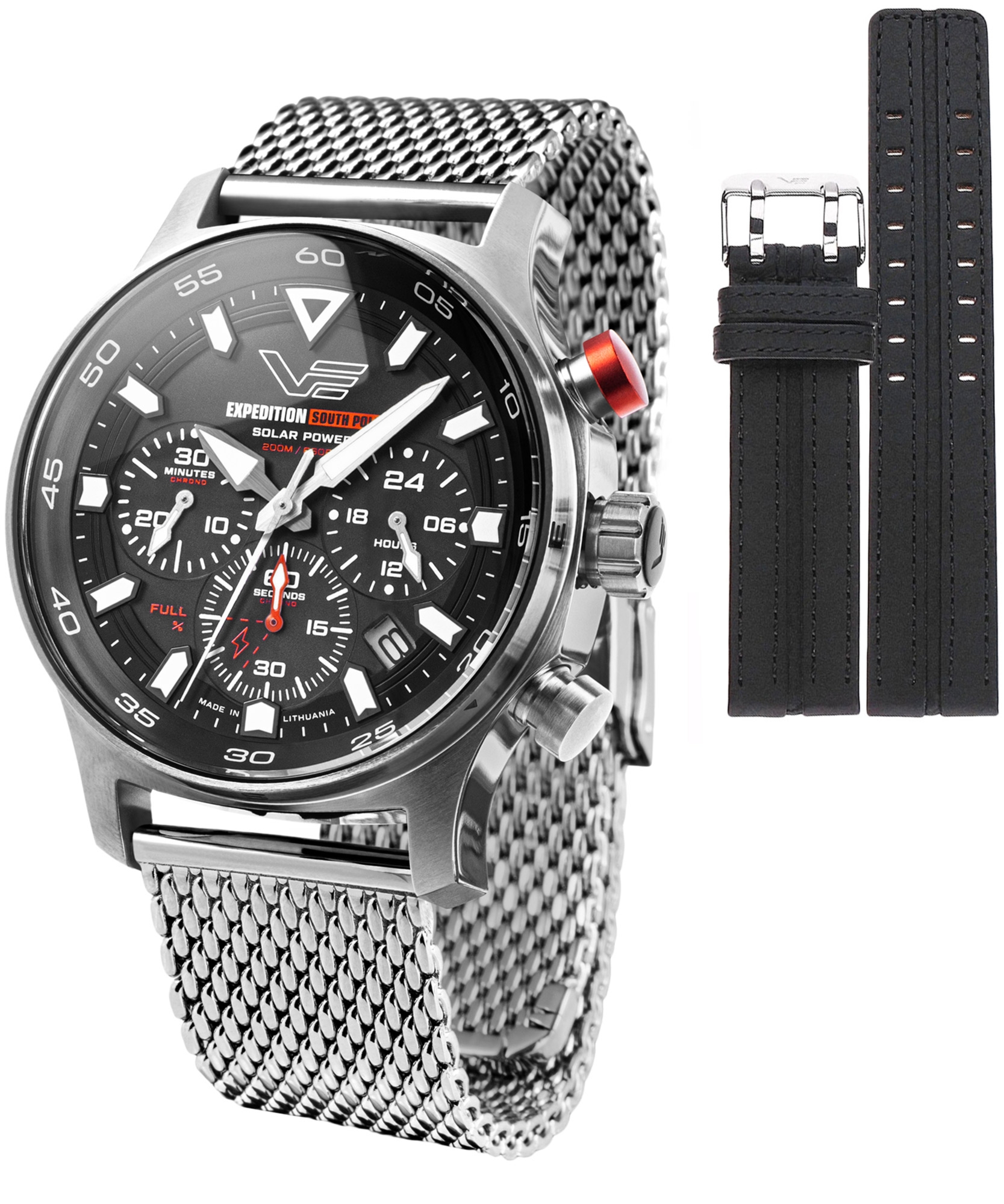 Zegarek męski Vostok Europe Expedition South Pole Solar Power Chronograph Limited Edition SET + pasek Vostok VR42-592A761-04432