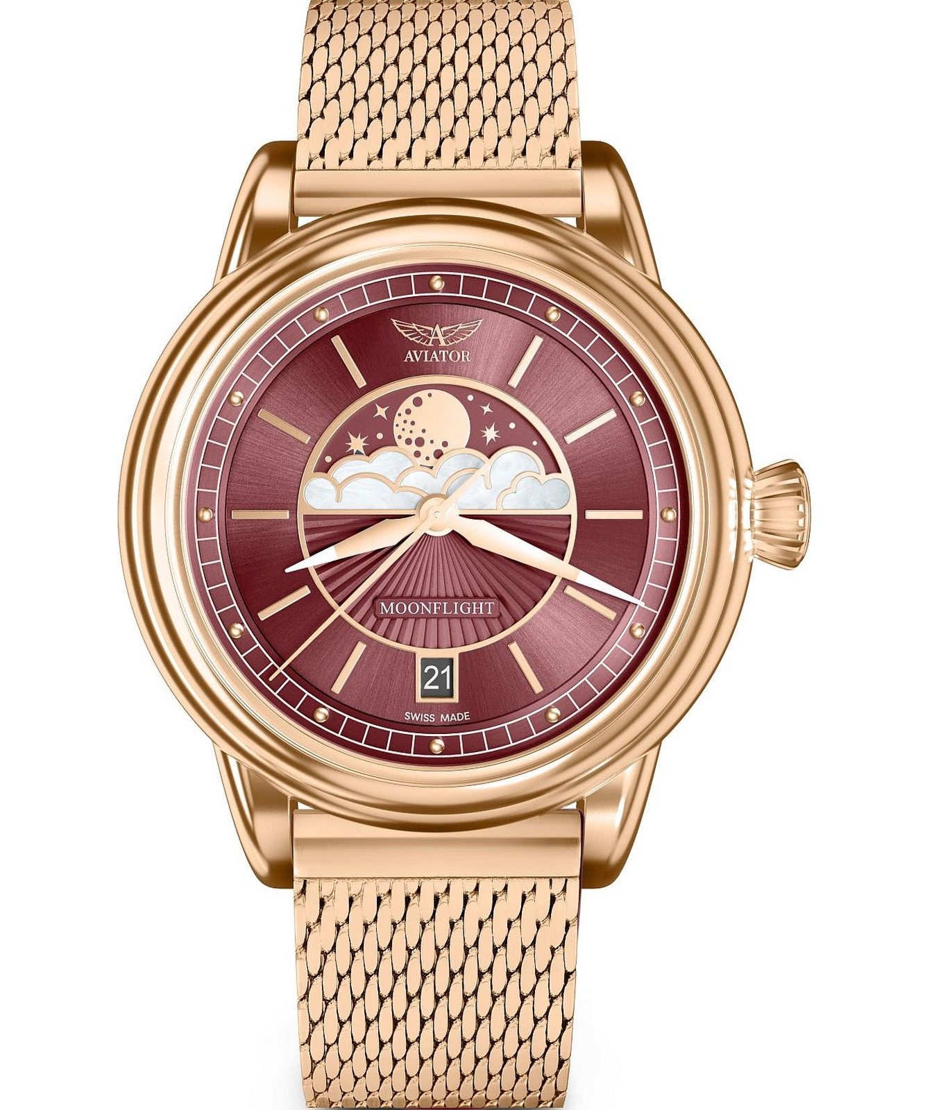 Zegarek damski Aviator Douglas Moonflight Limited Edition V.1.33.2.265.5