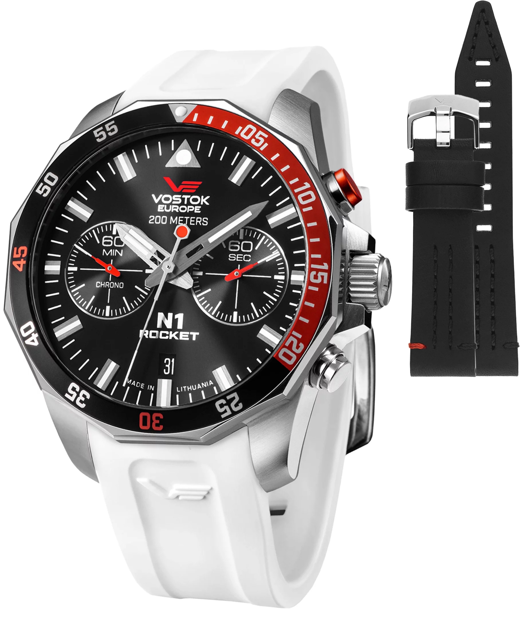 Zegarek męski Vostok Europe Rocket N-1 Chrono Limited Edition + pasek Vostok 6S21-225A707-53874